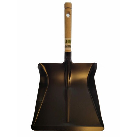 38.7700.0049 Kehrschaufel Blech schwarz o. Lippe mit Holzgriff
